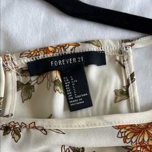 Forever 21 Cream Floral Top